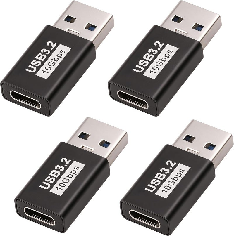 Pastall 𝟒𝐏𝐚𝐜𝐤 𝐔𝐩𝐠𝐫𝐚𝐝𝐞𝐝 USB to USBC Adapter,Upgraded USB 3.2 Adapt,USB Male to USB C Female Adapter for iPhone 15 Charger,iPhone 15 14 13 12 Pro Max Plus,iPad 9 10 Air 5 Mini 6,Car,Samsung - Image 1